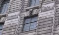 LOOK CAREFULLY - CAN YOU MAKE OUT THE AMAZING WEATHERING LANDMARK SIGNS - ON THE STONE BUILDINGS - MIDLAND BANK - OCT 2014