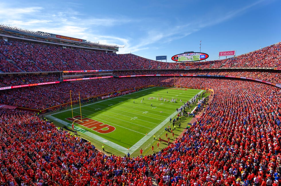 A general overall interior view of Arrowhead Stadium during an NFL football game between the...