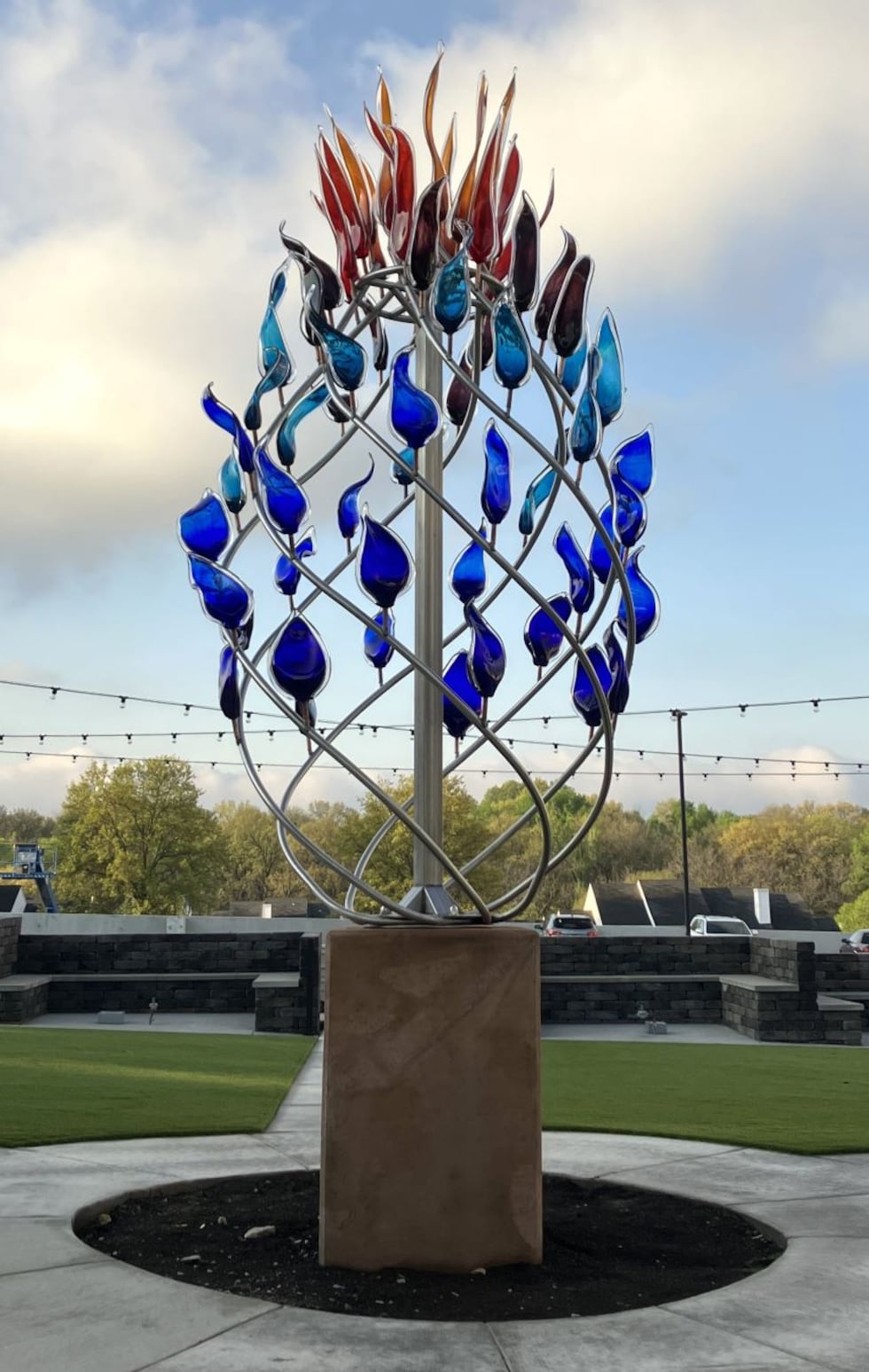 The sculpture at Merriam Grand Station.