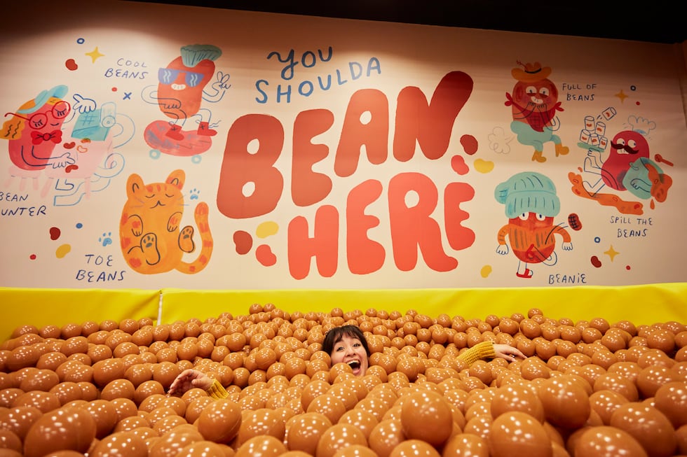 Baked beans take center stage in the Bean Pit room, where a bean pit with 8,000 ball pit balls...