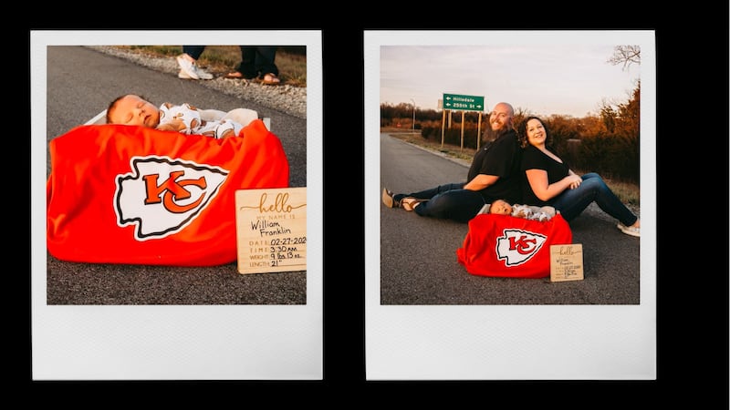 Riley and Danielle Redenbaugh had their son on the side of the highway near Paola.