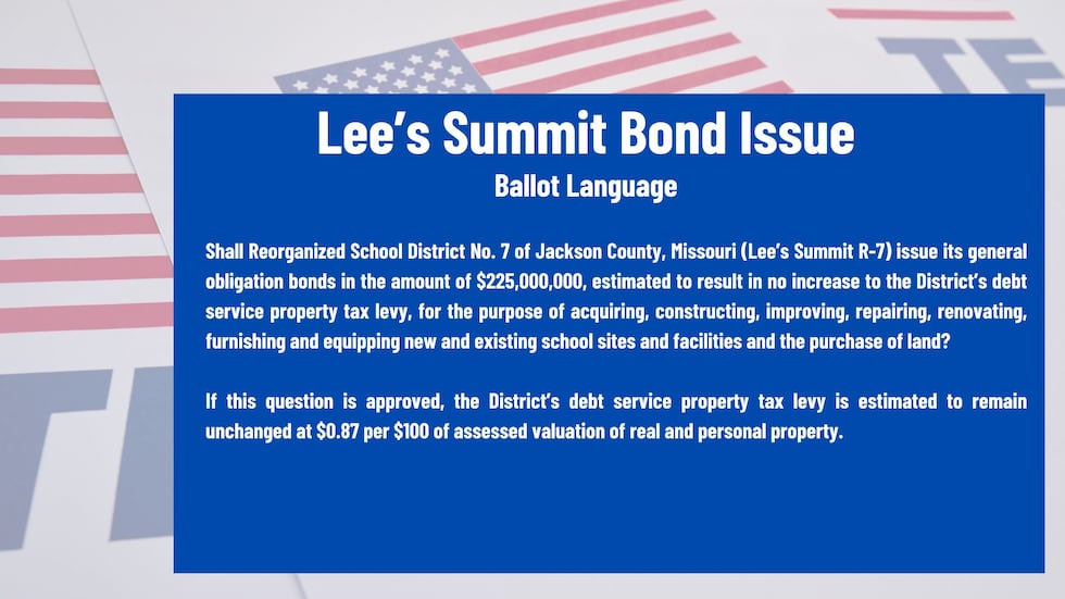 The Lee's Summit School District is asking voters to approve a no increase bond issue on April 8.
