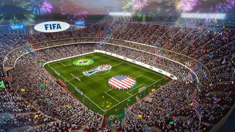 The Kansas City Sports Commission sent this rendering of Arrowhead Stadium in its proposal to...