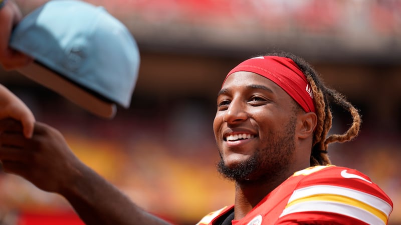 Kansas City Chiefs safety Justin Reid (20) during an NFL preseason football game against the...