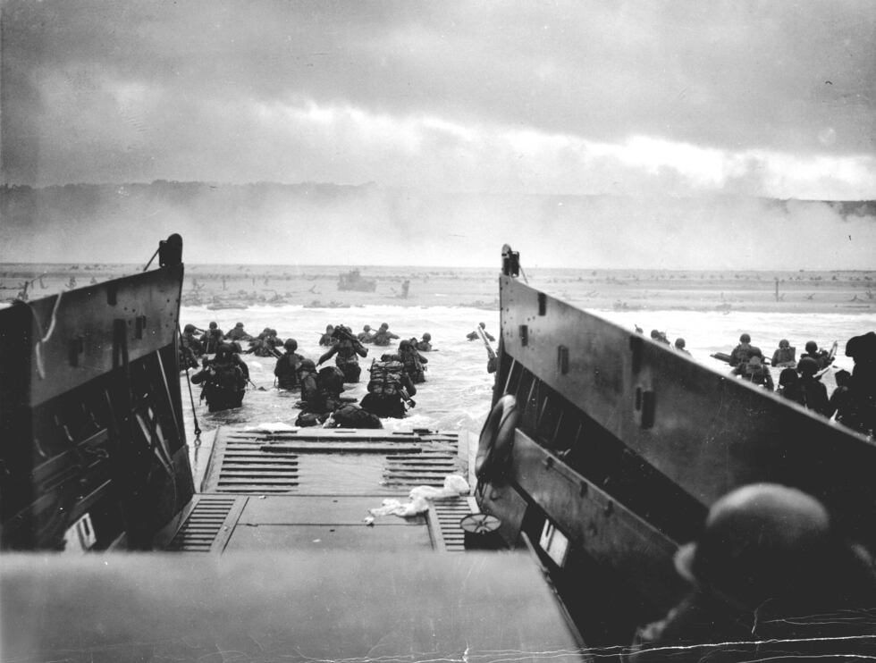 The D-Day assault on the beaches of Normandy, France.