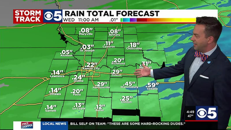 Storms move through the metro Tuesday evening.