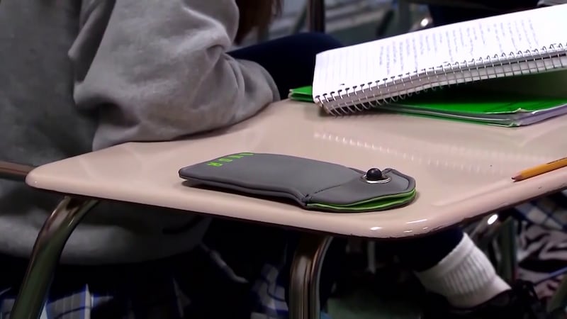 A YONDR pouch in the classroom