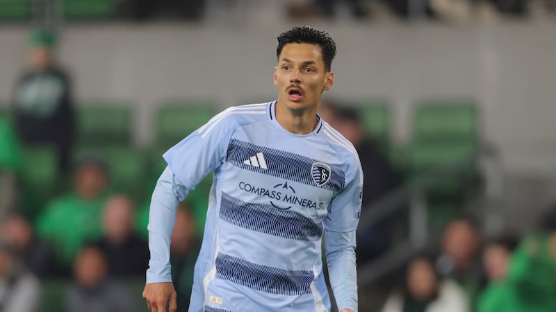 Sporting Kansas City forward Dániel Sallói (10) competes against Austin FC during an MLS...