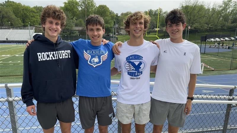 The Rockhurst boys 4x800m relay team won first place at the prestigious Penn Relays over the...