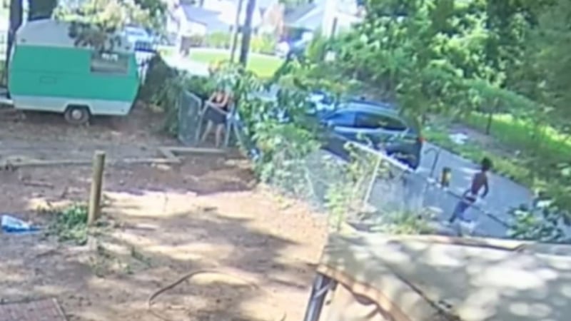 Surveillance video shows the 59-year-old getting out of her vehicle at the end of her driveway...