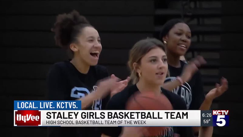 This week’s Hy-Vee High School Team of the Week is the Staley Falcons girls basketball team.