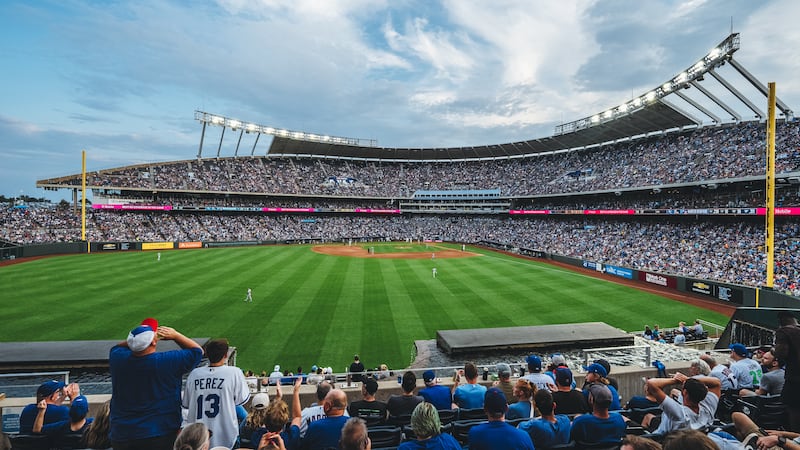 Kauffman Stadium, home of the Kansas City Royals.