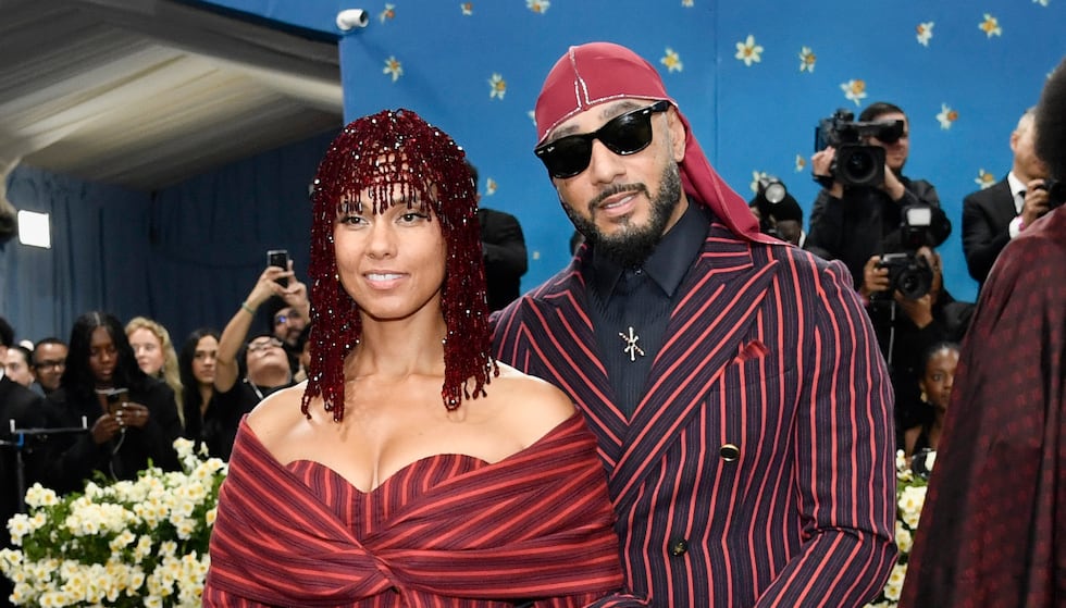 Alicia Keys, left, and Swizz Beatz attend The Metropolitan Museum of Art's Costume Institute...