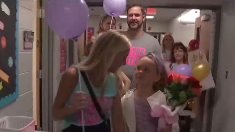 Lottie returns to the classroom cancer free on Aug. 30, 2024, 2 years after she was diagnosed.
