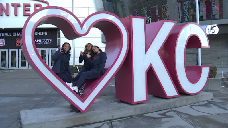 Several Arizona cheerleaders were heading into the T-Mobile Center Wednesday afternoon.