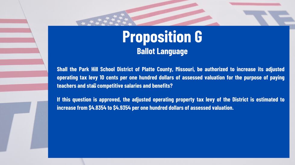 This is the wording for Proposition G that voters in the Park Hill School District will decide...