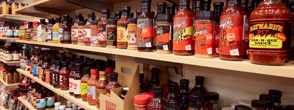 The Museum of BBQ stocks a curated selection of sauces and rubs from Memphis, Texas, the...
