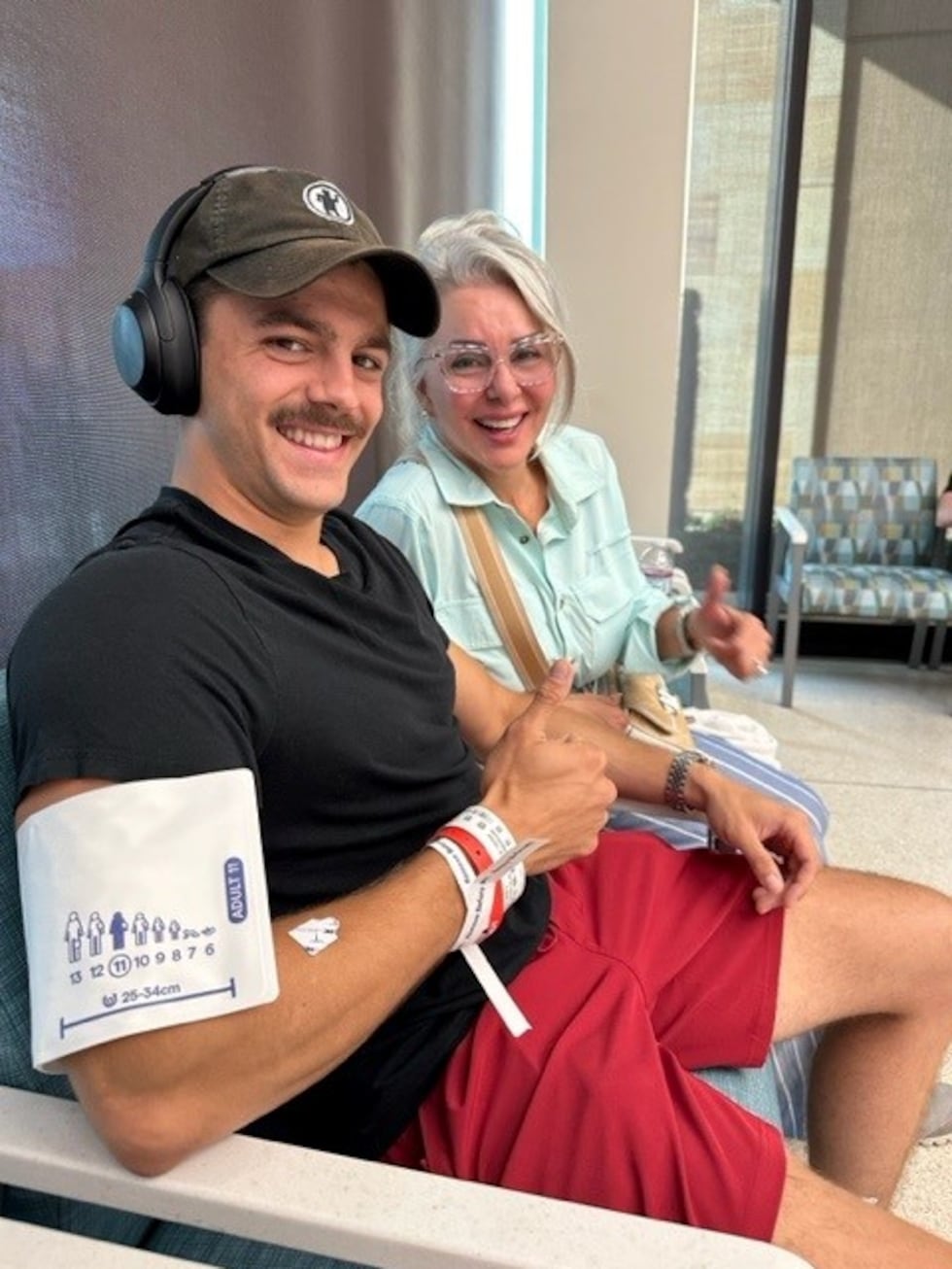 Lukas Kirby with his mom, Shelly Peetz