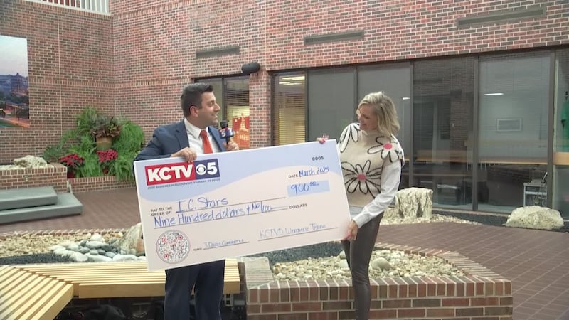 First Warn 5 meteorologist Greg Bennett presented a check for $900 dollars to i.c.stars.