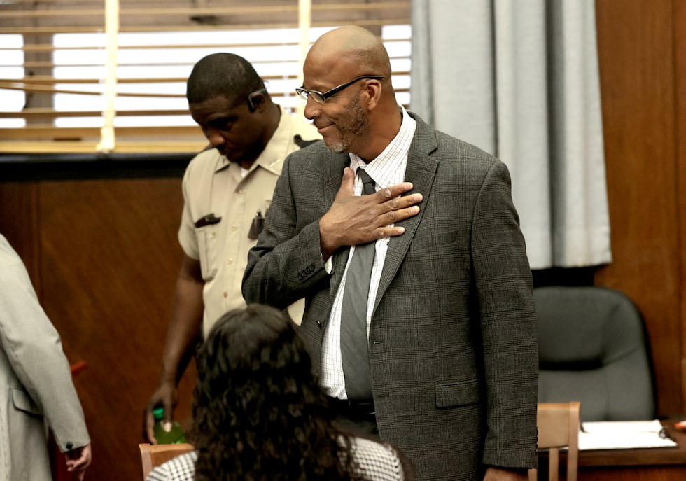 Christopher Dunn arrives in court on the first day of his hearing to decide whether to vacate...
