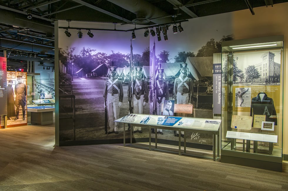 A section of the Dwight Eisenhower Museum focuses on his stime at the United States Military...