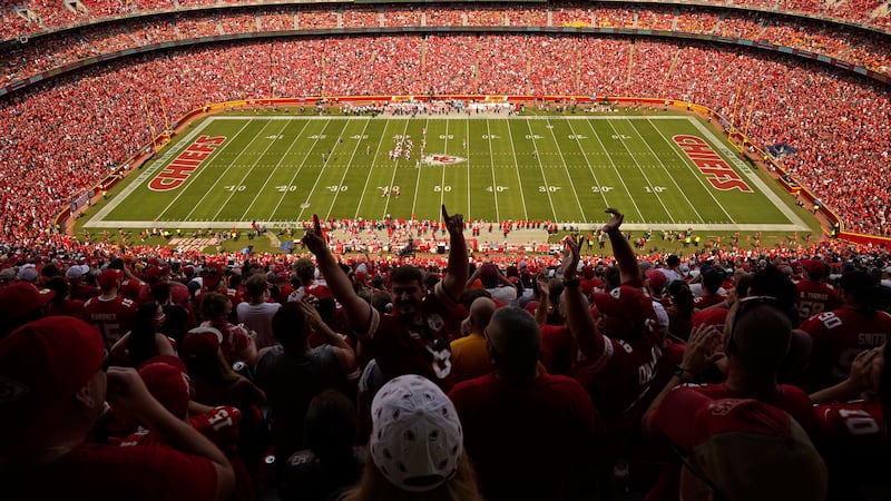 FILE - The Kansas City Chiefs and the Cleveland Browns play during the first half of an NFL...